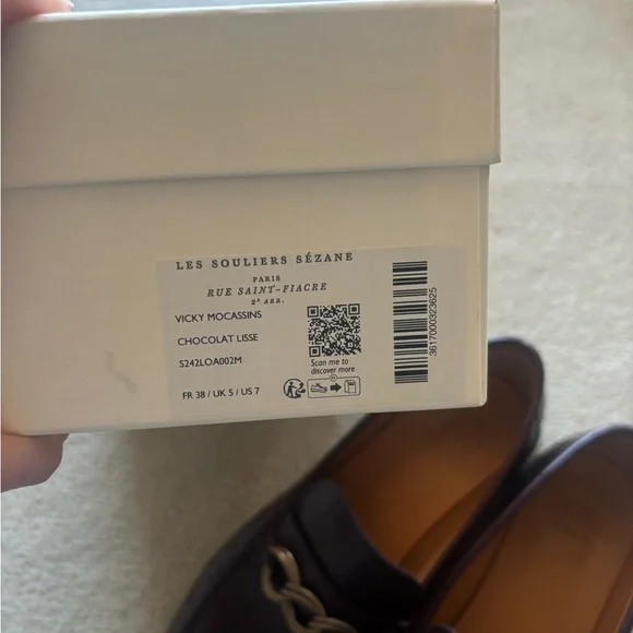Sezane Vicky chocolate brown loafers size 38 USA 7 - Picture 6 of 7